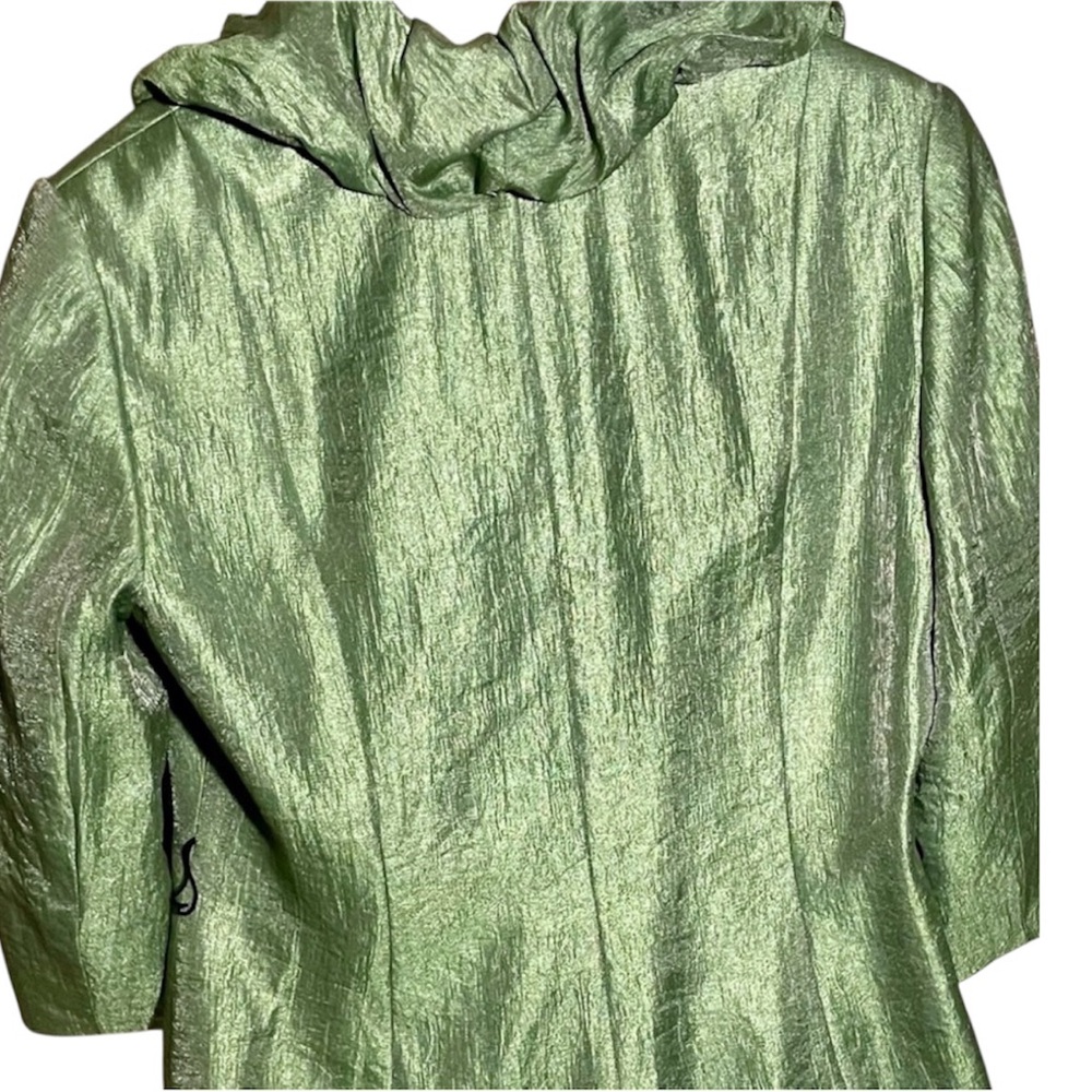 Adrianna Papell Evening Essentials Shimmery Green Blazer Sz 14 - Picture 2 of 3